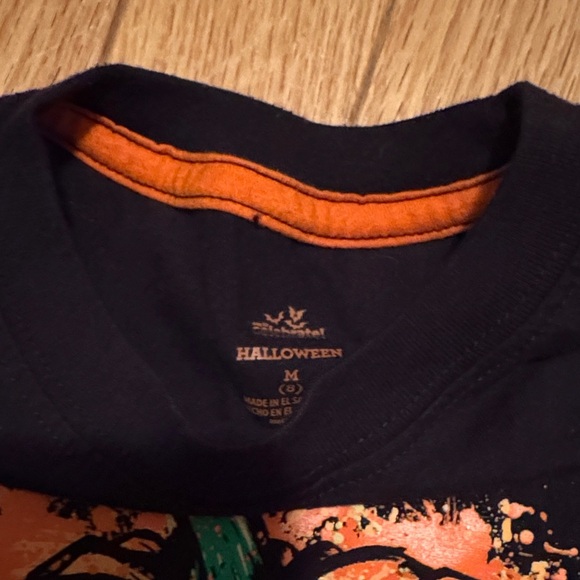 Kids Halloween Pumpkin Graphic T-Shirt - Black and Orange - Picture 3 of 3